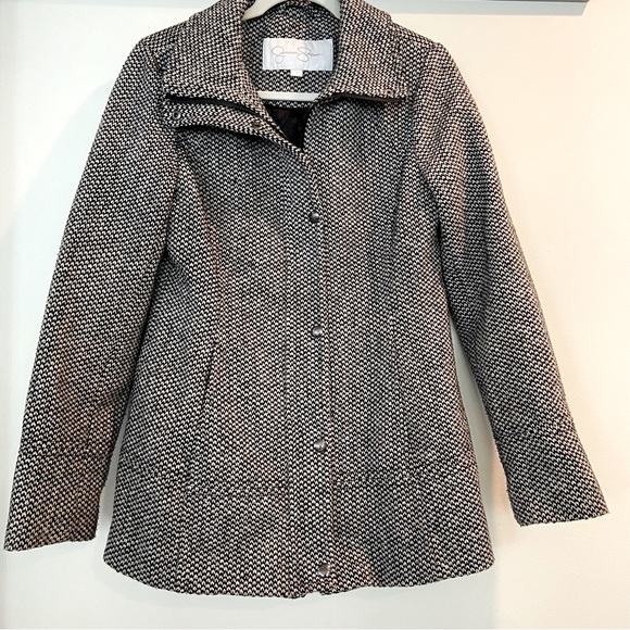 Jessica Simpson Black/White Tweed Peacoat size Medium